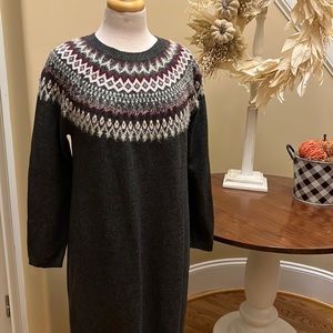 J.Jill sweater dress NWT charcoal very soft! Cotton blend